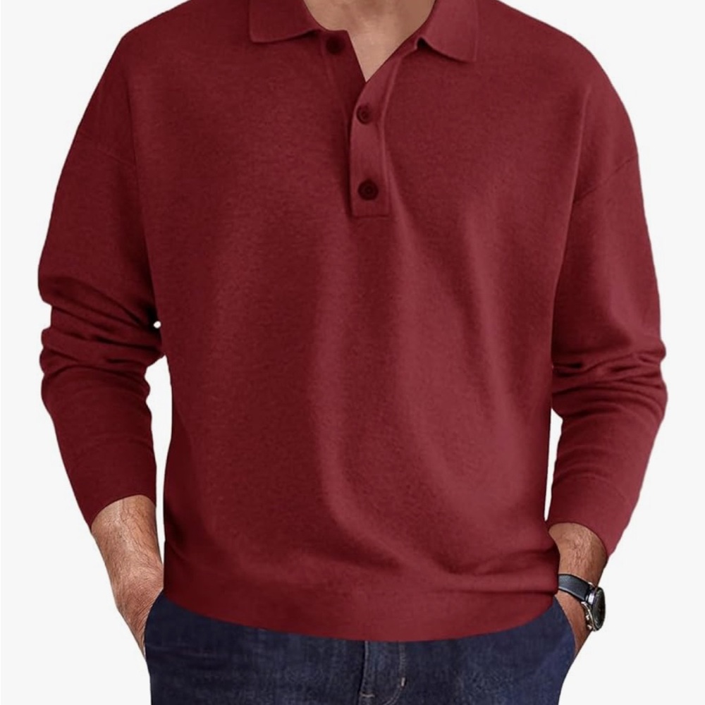 Men’s Red Knit Polo Shirt. Size L. NWT.